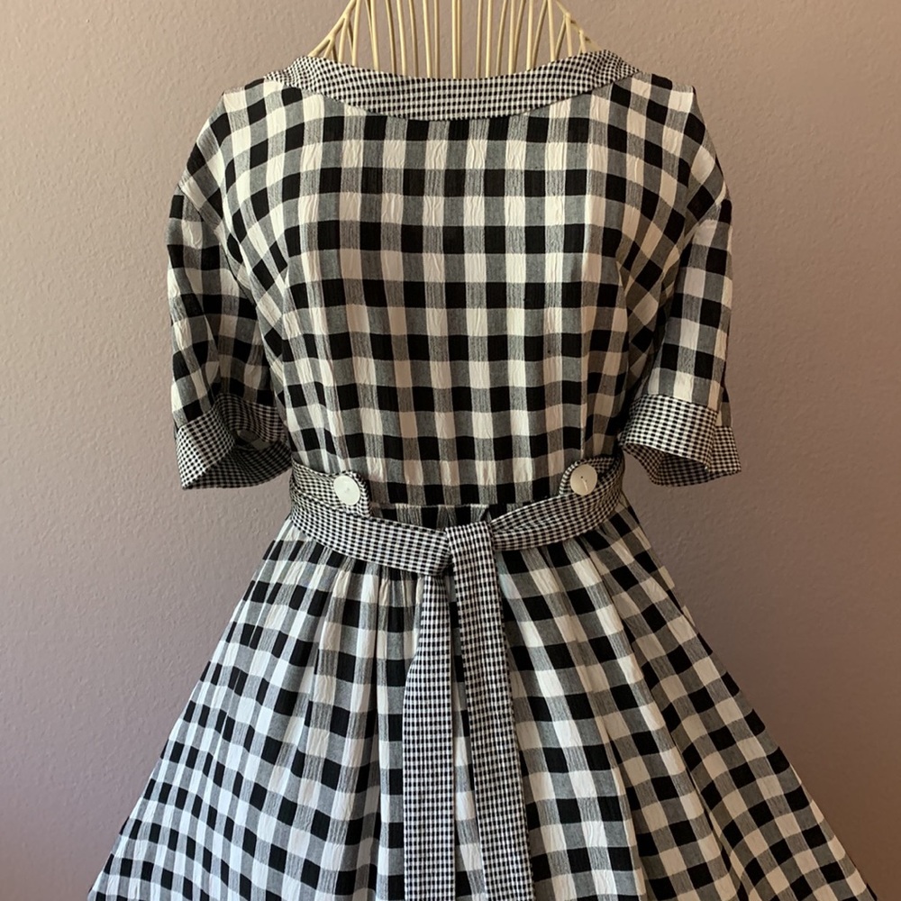 Gorgeous 🖤Vintage B&W Plaid Check dress